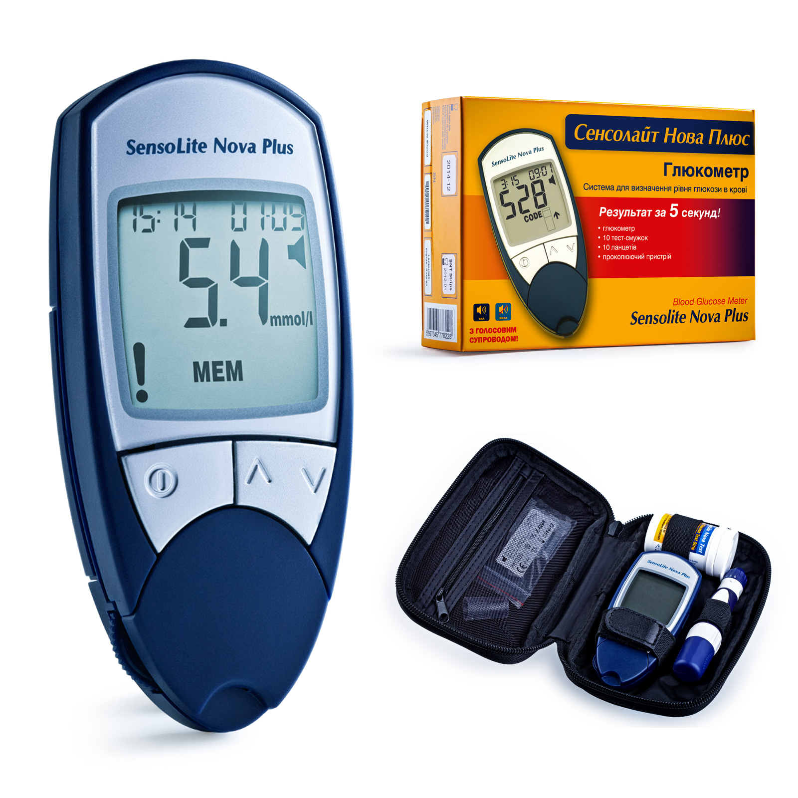 Глюкометр SensoLite Nova Plus (з голосовим супроводом), 77Elektronika Muszeripari Kft. (Угорщина)